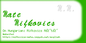 mate mifkovics business card